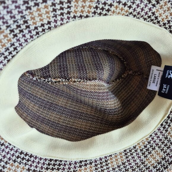 Kangol Knit Fedora-style Hat Houndstooth Jacquard Tropic Player Large - Picture 11 of 16